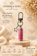 Pink Energy Drink & Silver Star Double Charm Keychain for Bags