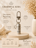 Silver Energy Drink Can & Star Double Charm Keychain for Bags