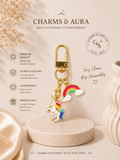 Rainbow & Unicorn Charm Keychain – Colorful Fantasy Duo