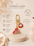 Red Sneaker & Lucky Doll Charm Keychain – Gold Tone