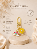 Rainbow & Yellow Daisy Charm Keychain – Sunshine Duo